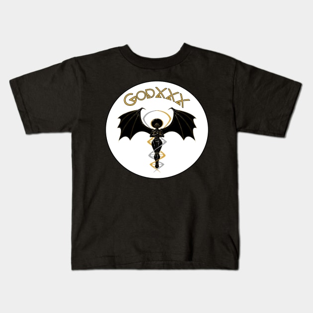 GODXXX (Circle Filled) Kids T-Shirt by The Melanites